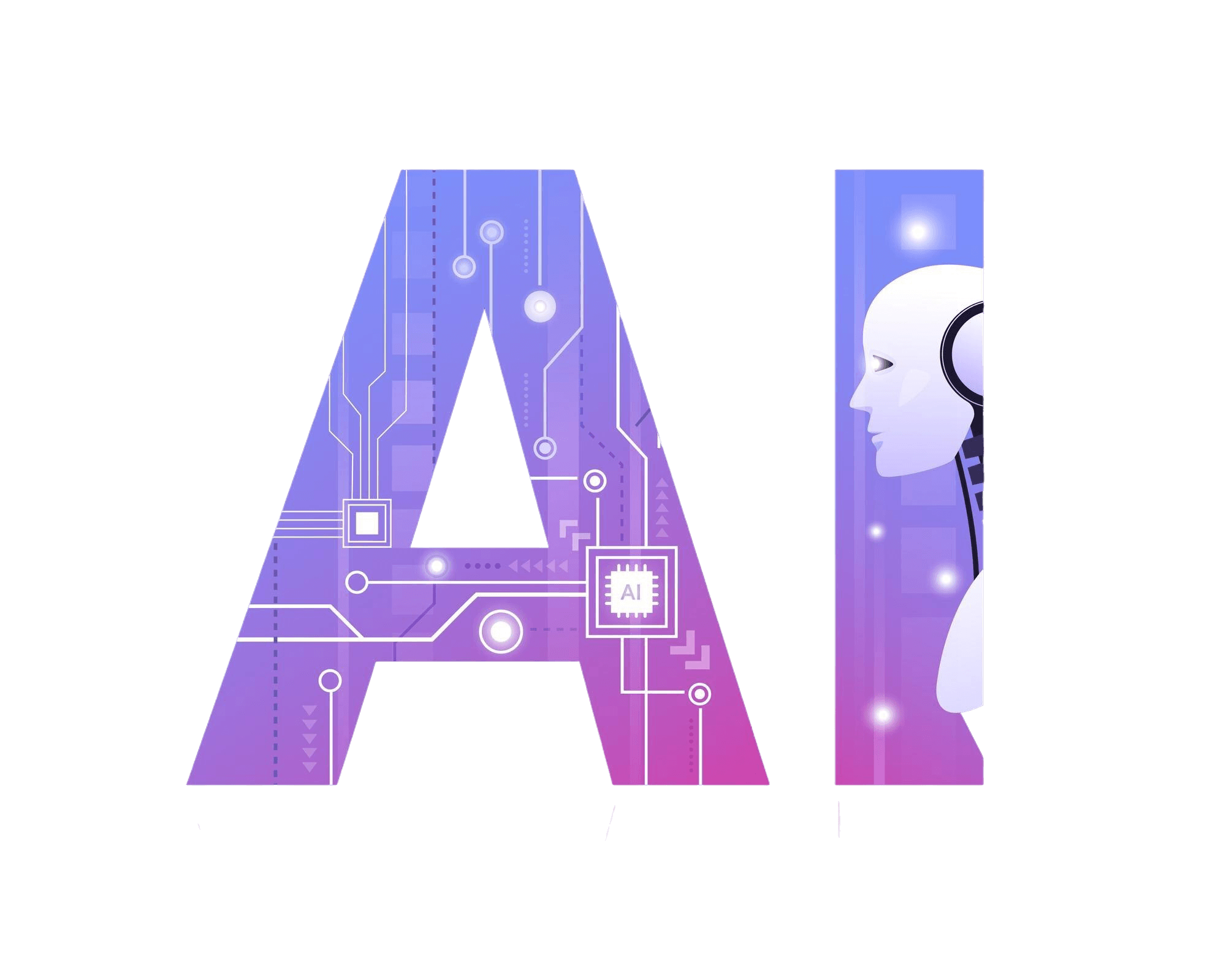 AI development services illustration showing neural networks and intelligent agents