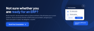 Appther free consultation banner for Odoo ERP implementation and support