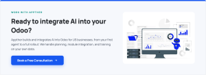Appther Odoo AI integration services, from first AI agent to full rollout